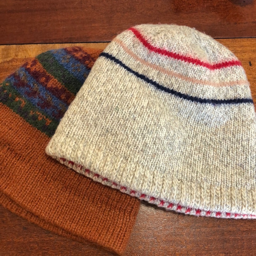 Two wool beanies..